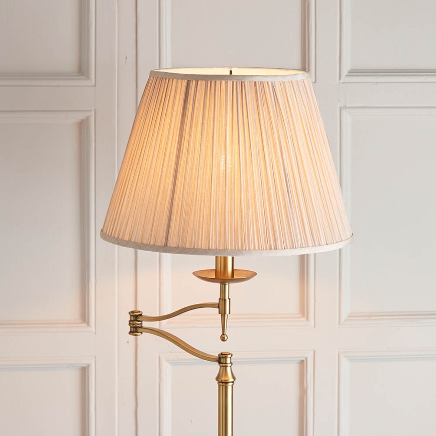 Endon 63621 - Stojací lampa STANFORD 1xE27/60W/230V mosaz/béžová
