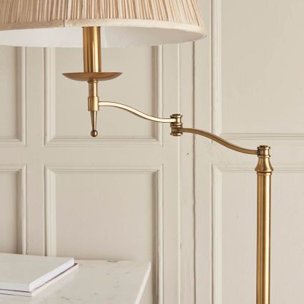 Endon 63621 - Stojací lampa STANFORD 1xE27/60W/230V mosaz/béžová