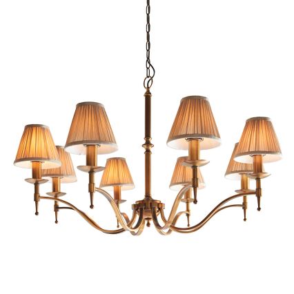 Endon 63629 - Lustr na řetězu STANFORD 8xE14/40W/230V mosaz/béžová