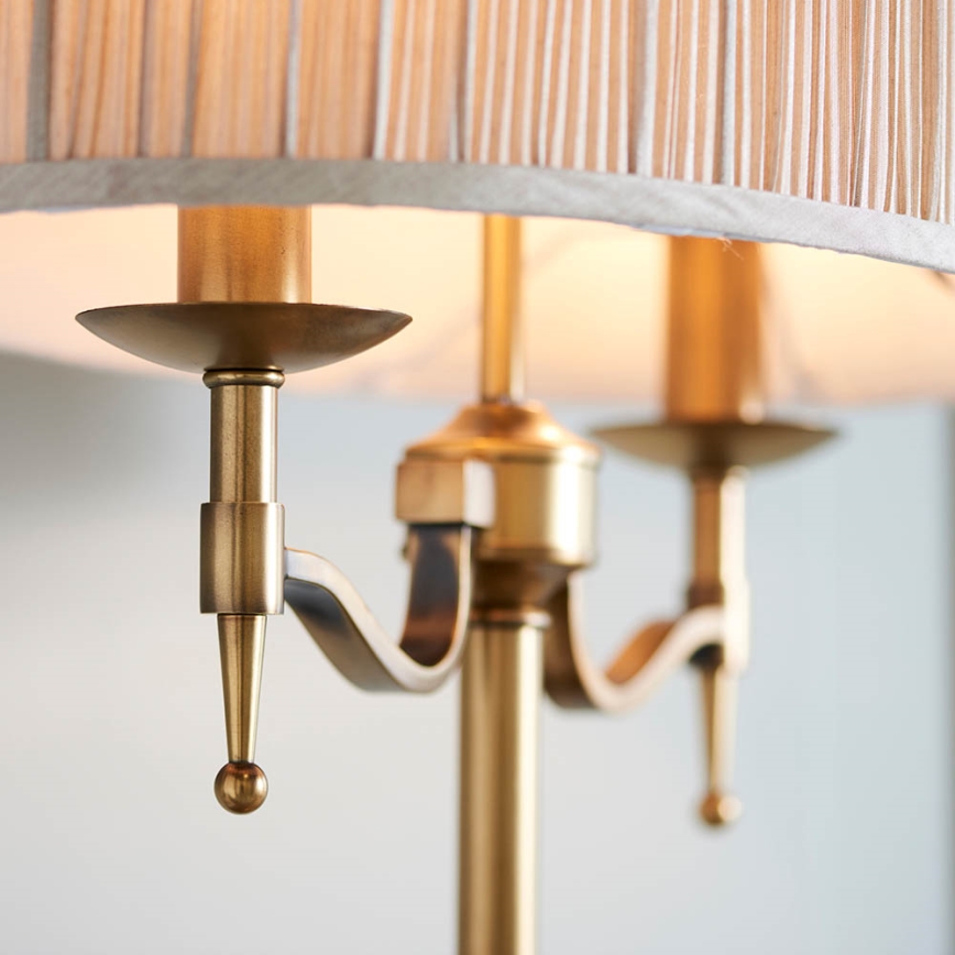 Endon 63648 - Stolní lampa STANFORD 2xE14/40W/230V mosaz/béžová