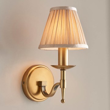 Endon 63653 - Nástěnná lampa STANFORD 1xE14/40W/230V mosaz/béžová