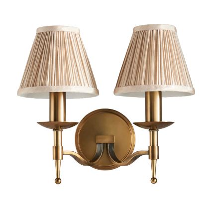Endon 63654 - Nástěnná lampa STANFORD 2xE14/40W/230V mosaz/béžová