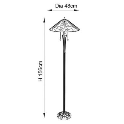 Endon 63934 - Stojací lampa Tiffany ASTORIA 2xE27/60W/230V pr. 48 cm
