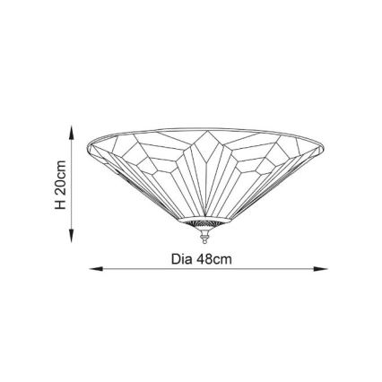 Endon 63935 - Stropní svítidlo Tiffany ASTORIA 2xE27/60W/230V pr. 48 cm