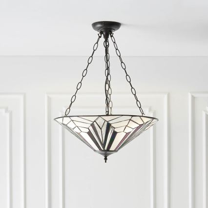 Endon 63936 - Lustr na řetězu Tiffany ASTORIA 3xE27/60W/230V pr. 48 cm