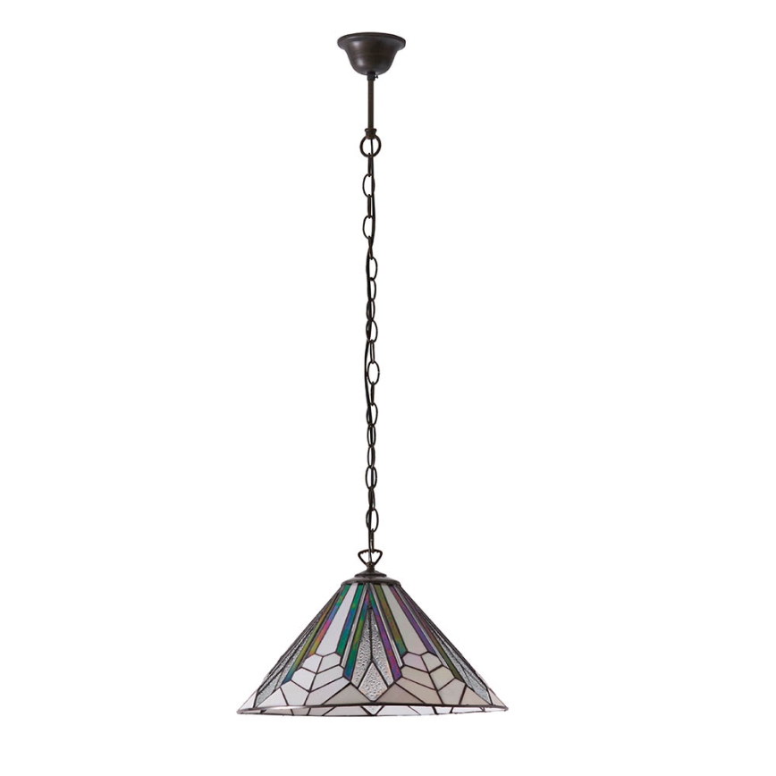 Endon 63937 - Lustr na řetězu Tiffany ASTORIA 1xE27/60W/230V pr. 40 cm