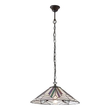 Endon 63938 - Lustr na řetězu Tiffany ASTORIA 1xE27/60W/230V pr. 48 cm