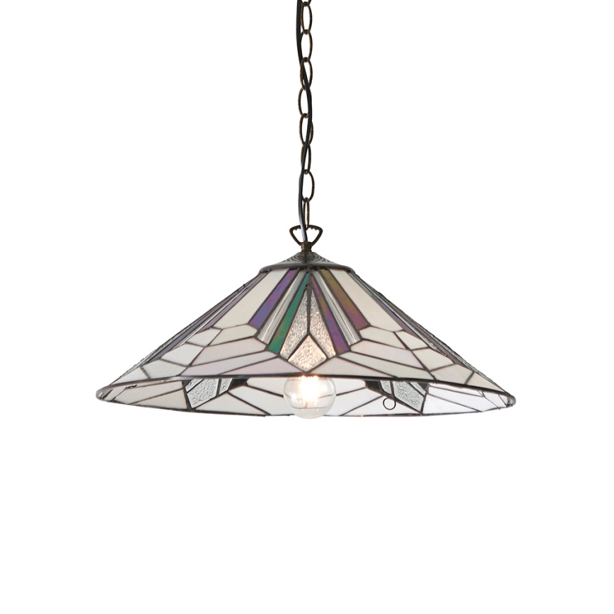 Endon 63938 - Lustr na řetězu Tiffany ASTORIA 1xE27/60W/230V pr. 48 cm