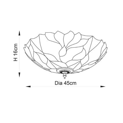 Endon 63960 - Stropní svítidlo BOTANICA 2xE27/60W/230V pr. 45 cm