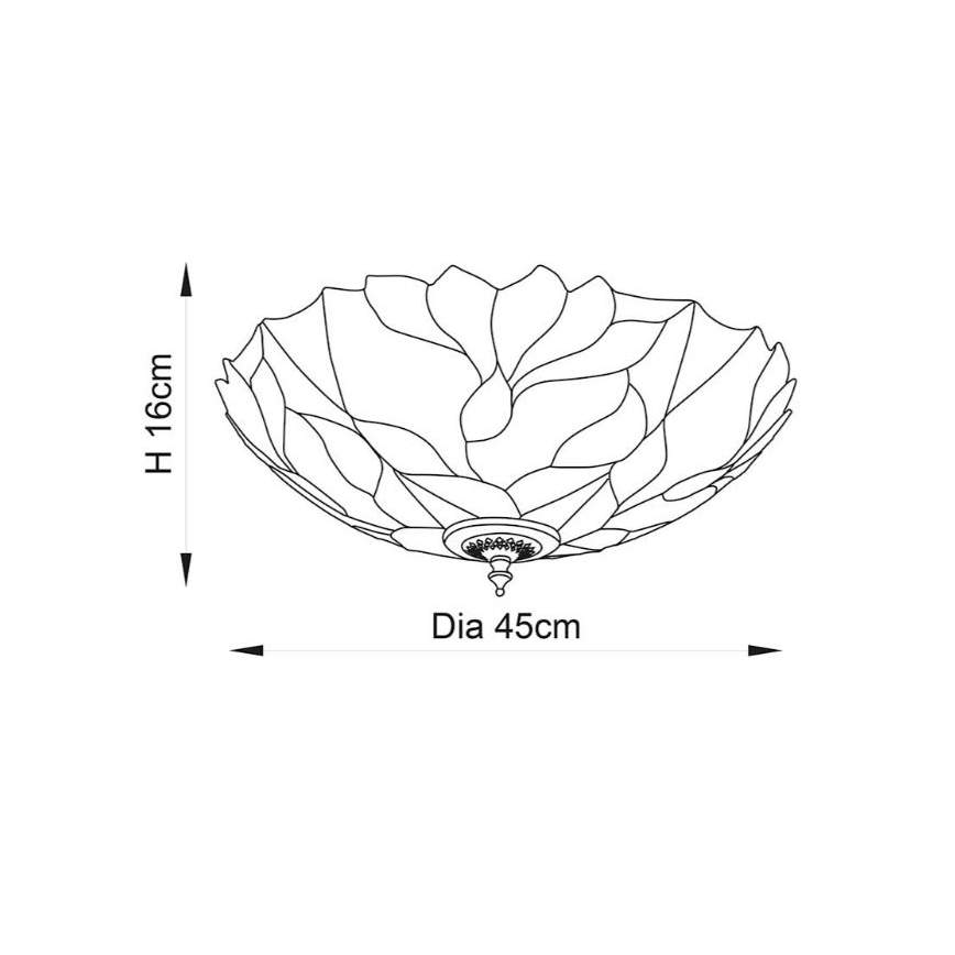 Endon 63960 - Stropní svítidlo Tiffany BOTANICA 2xE27/60W/230V pr. 45 cm
