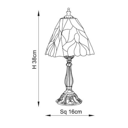 Endon 63963 - Stolní lampa Tiffany BOTANICA 1xE14/40W/230V pr. 16 cm