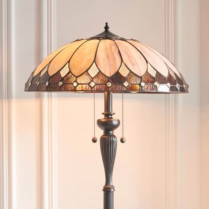Endon 63972 - Stojací lampa Tiffany BROOKLYN 2xE27/60W/230V pr. 50 cm