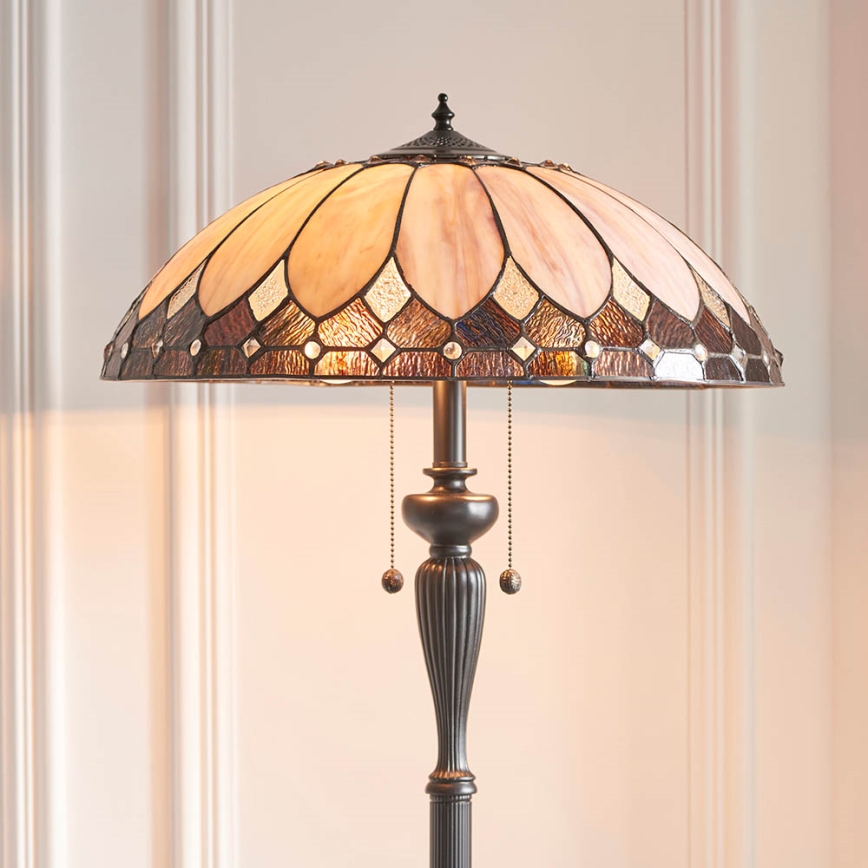 Endon 63972 - Stojací lampa Tiffany BROOKLYN 2xE27/60W/230V pr. 50 cm