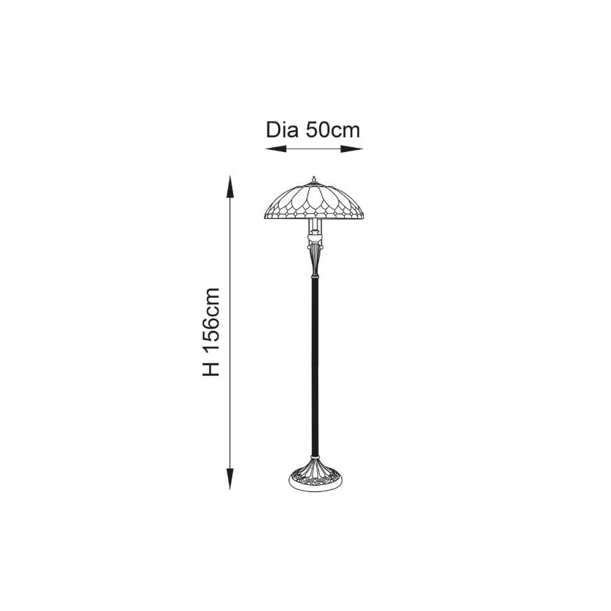 Endon 63972 - Stojací lampa Tiffany BROOKLYN 2xE27/60W/230V pr. 50 cm