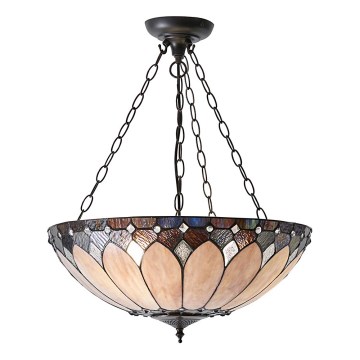 Endon 63976 - Lustr na řetězu Tiffany BROOKLYN 3xE27/60W/230V pr. 50 cm