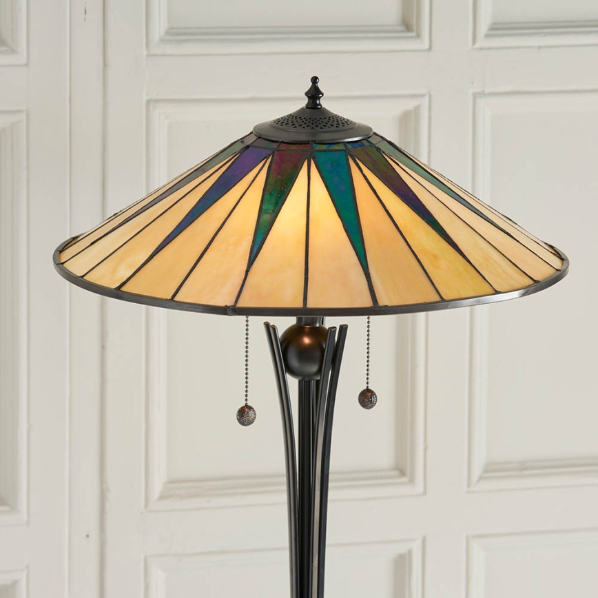 Endon 64041 - Stojací lampa Tiffany DARK STAR 2xE27/60W/230V pr. 49 cm