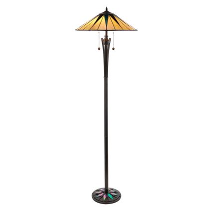 Endon 64041 - Stojací lampa Tiffany DARK STAR 2xE27/60W/230V pr. 49 cm