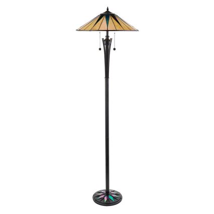 Endon 64041 - Stojací lampa Tiffany DARK STAR 2xE27/60W/230V pr. 49 cm