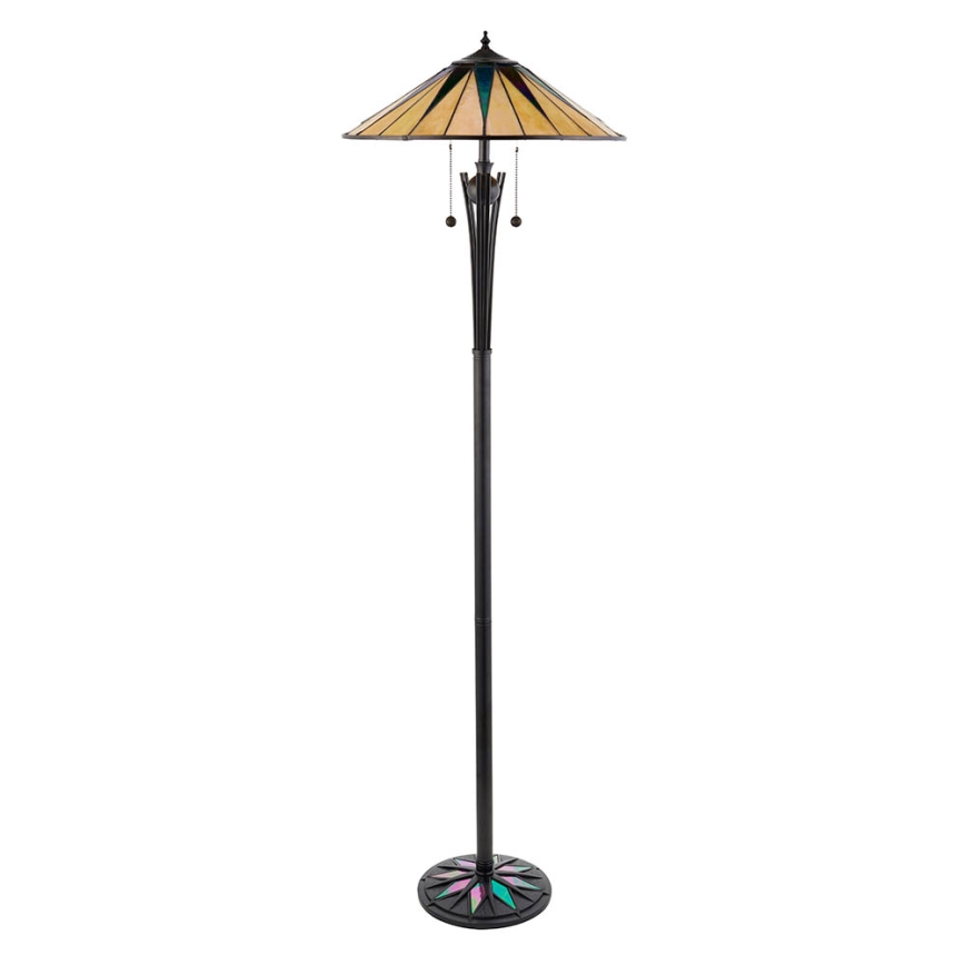 Endon 64041 - Stojací lampa Tiffany DARK STAR 2xE27/60W/230V pr. 49 cm