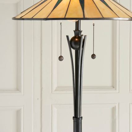 Endon 64041 - Stojací lampa Tiffany DARK STAR 2xE27/60W/230V pr. 49 cm
