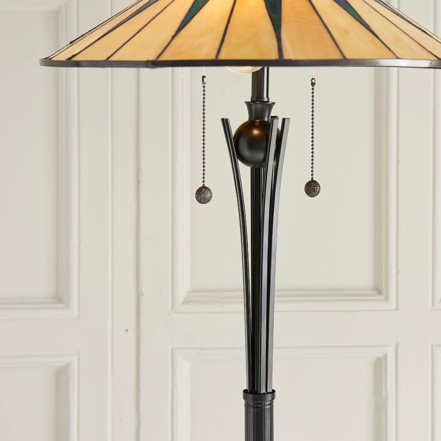 Endon 64041 - Stojací lampa Tiffany DARK STAR 2xE27/60W/230V pr. 49 cm