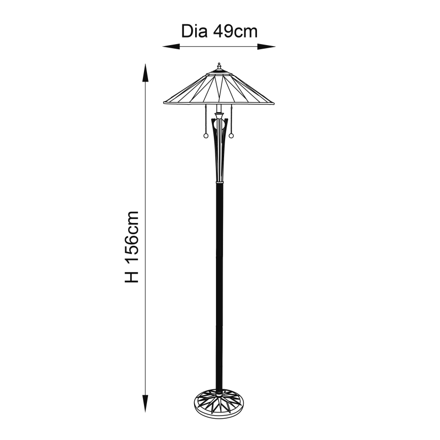 Endon 64041 - Stojací lampa Tiffany DARK STAR 2xE27/60W/230V pr. 49 cm