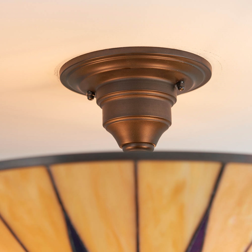 Endon 64043 - Přisazený lustr Tiffany DARK STAR 3xE27/60W/230V pr. 49 cm