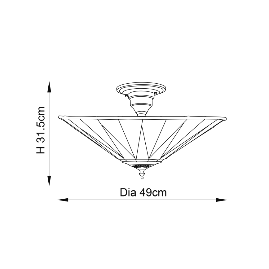 Endon 64043 - Přisazený lustr Tiffany DARK STAR 3xE27/60W/230V pr. 49 cm