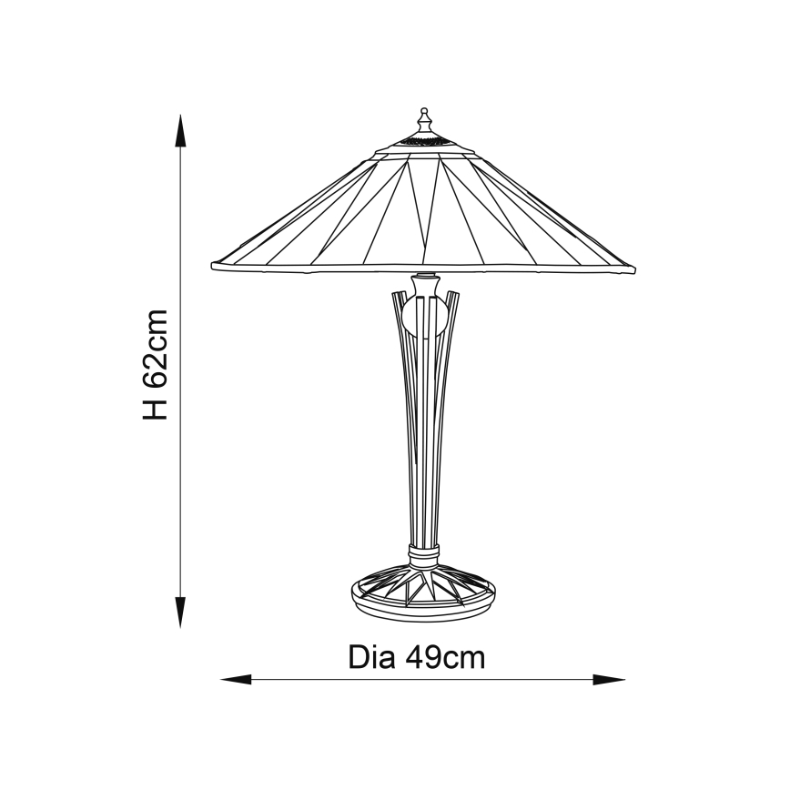 Endon 64045 - Stolní lampa Tiffany DARK STAR 2xE27/60W/230V pr. 49 cm