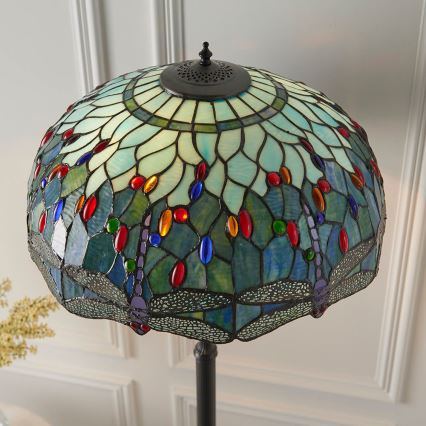 Endon 64069 - Stojací lampa Tiffany DRAGONFLY 2xE27/60W/230V pr. 50 cm