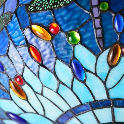 Endon 64075 - Lustr na řetězu Tiffany DRAGONFLY 3xE27/60W/230V pr. 41 cm