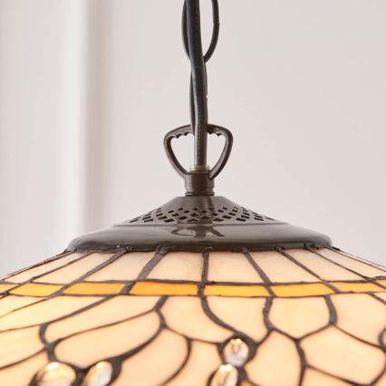 Endon 64079 - Lustr na řetězu Tiffany DRAGONFLY 3xE27/60W/230V pr. 50 cm