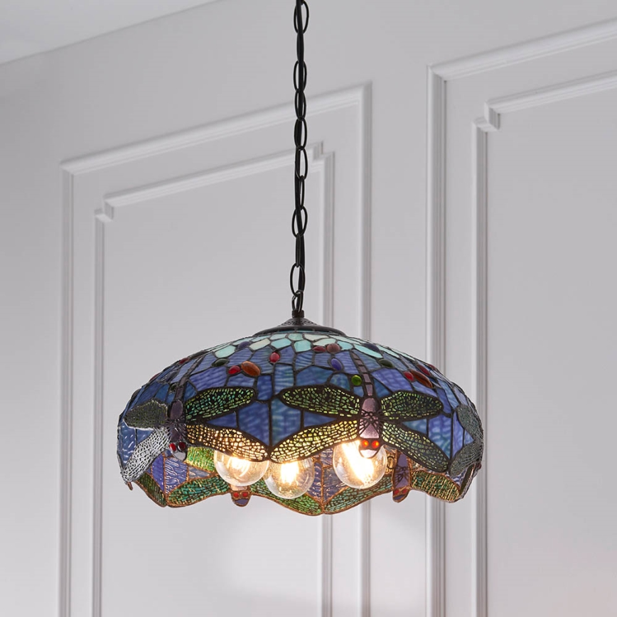 Endon 64080 - Lustr na řetězu DRAGONFLY 3xE27/60W/230V pr. 41 cm