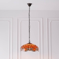 Endon 64081 - Lustr na řetězu Tiffany DRAGONFLY 3xE27/60W/230V pr. 41 cm