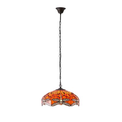 Endon 64081 - Lustr na řetězu Tiffany DRAGONFLY 3xE27/60W/230V pr. 41 cm