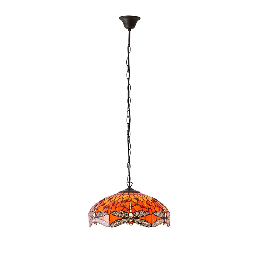 Endon 64081 - Lustr na řetězu Tiffany DRAGONFLY 3xE27/60W/230V pr. 41 cm