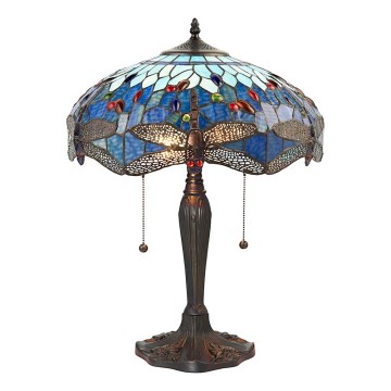 Endon 64089 - Stolní lampa Tiffany DRAGONFLY 2xE27/60W/230V pr. 41 cm