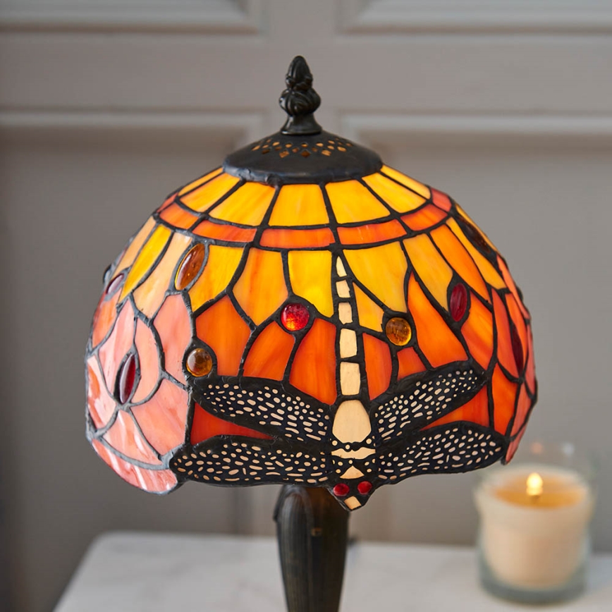 Endon 64091 - Stolní lampa Tiffany DRAGONFLY 1xE14/7W/230V pr. 20 cm