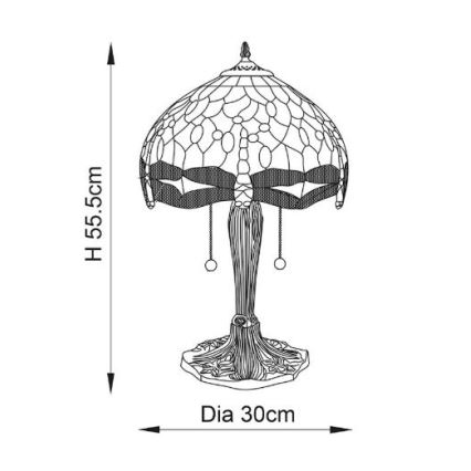 Endon 64092 - Stolní lampa DRAGONFLY 2xE27/60W/230V pr. 30 cm