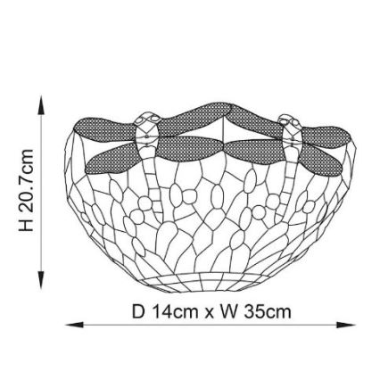 Endon 64102 - Nástěnné svítidlo Tiffany DRAGONFLY 1xE14/40W/230V