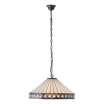 Endon 64147 - Lustr na řetězu Tiffany FARGO 1xE27/60W/230V pr. 50 cm