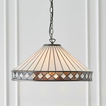 Endon 64147 - Lustr na řetězu Tiffany FARGO 1xE27/60W/230V pr. 50 cm