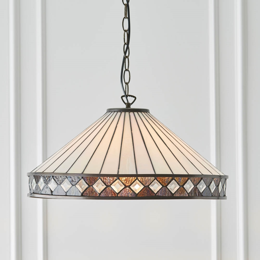 Endon 64147 - Lustr na řetězu Tiffany FARGO 1xE27/60W/230V pr. 50 cm