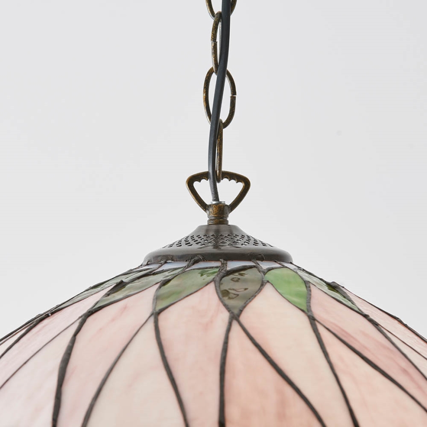 Endon 64176 - Lustr na řetězu Tiffany HUTCHINSON 1xE27/60W/230V pr. 40 cm