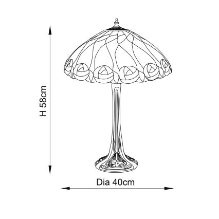Endon 64177 - Stolní lampa Tiffany HUTCHINSON 1xE27/60W/230V pr. 40 cm