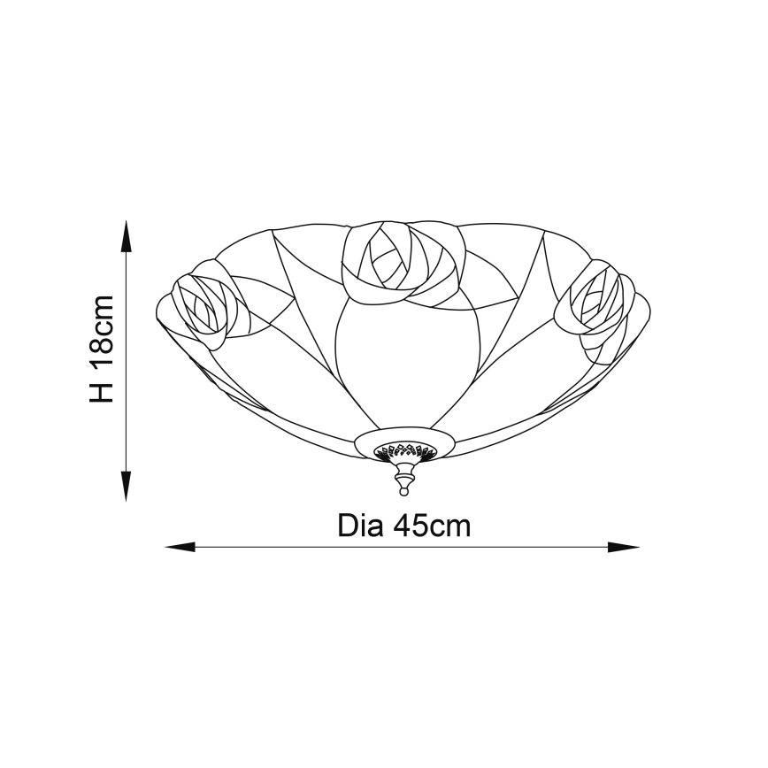 Endon 64182 - Stropní svítidlo Tiffany INGRAM 2xE27/60W/230V pr. 45 cm