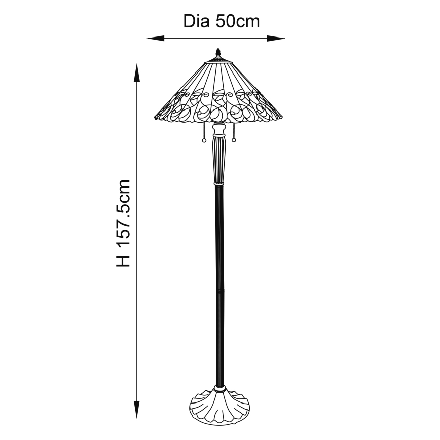 Endon 64192 - Stojací lampa JAMELIA 2xE27/60W/230V pr. 50 cm