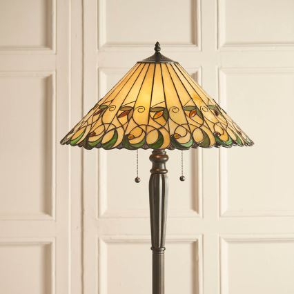 Endon 64192 - Stojací lampa Tiffany JAMELIA 2xE27/60W/230V pr. 50 cm