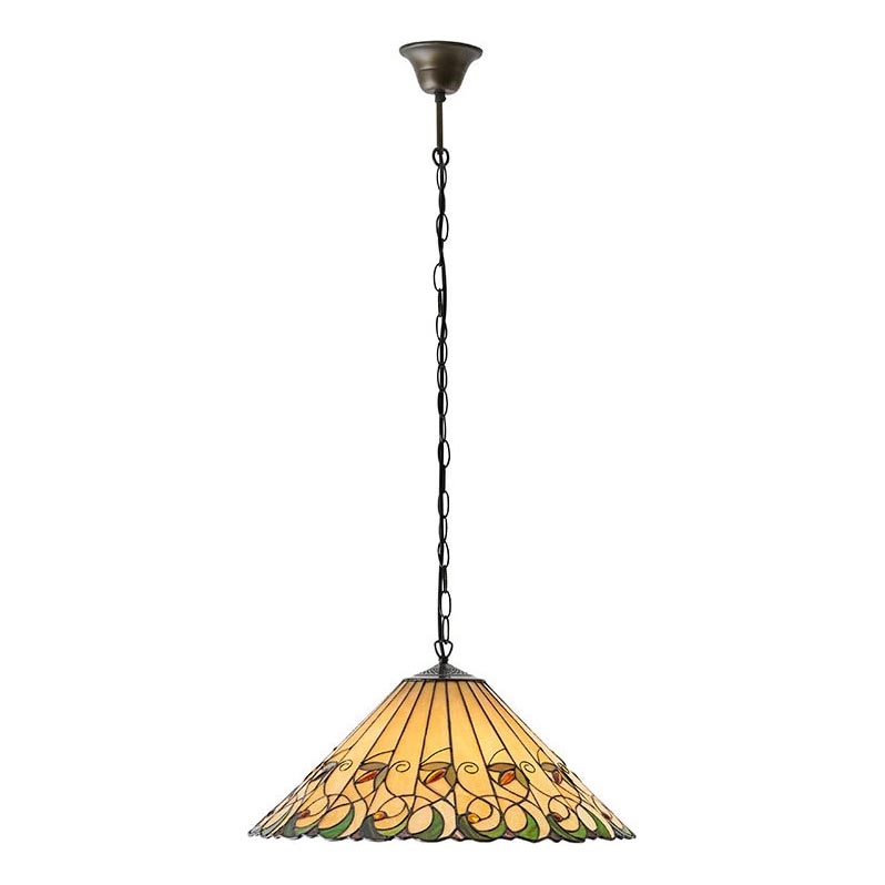 Endon 64194 - Lustr na řetězu Tiffany JAMELIA 3xE27/60W/230V pr. 50 cm