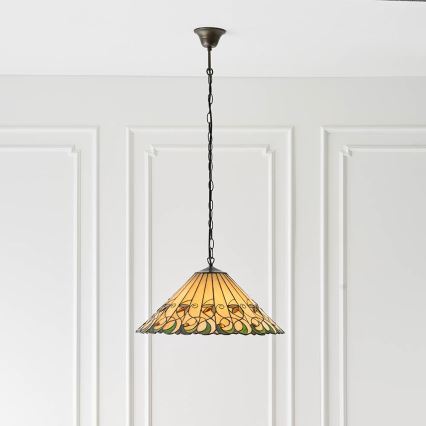 Endon 64194 - Lustr na řetězu Tiffany JAMELIA 3xE27/60W/230V pr. 50 cm